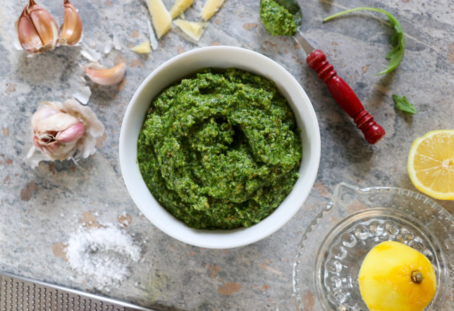 Ruccolapesto – utan nötter, passar paleo/veganer Ruccolapesto – utan nötter, passar paleo/veganer