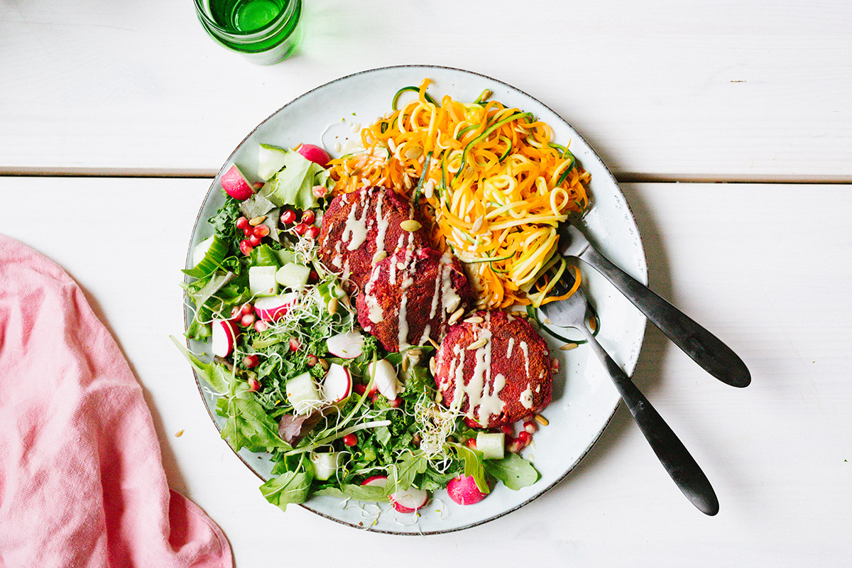 hemmagjorda ärtbiffar med zoodles
