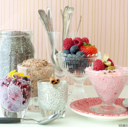 Chiapudding med citron och blåbär